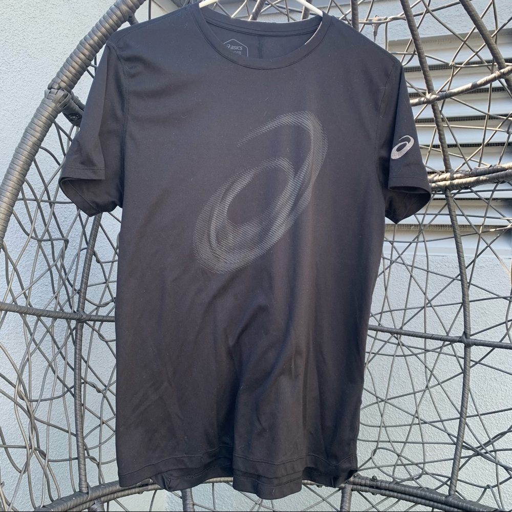 Mens Black ASICS running shirt